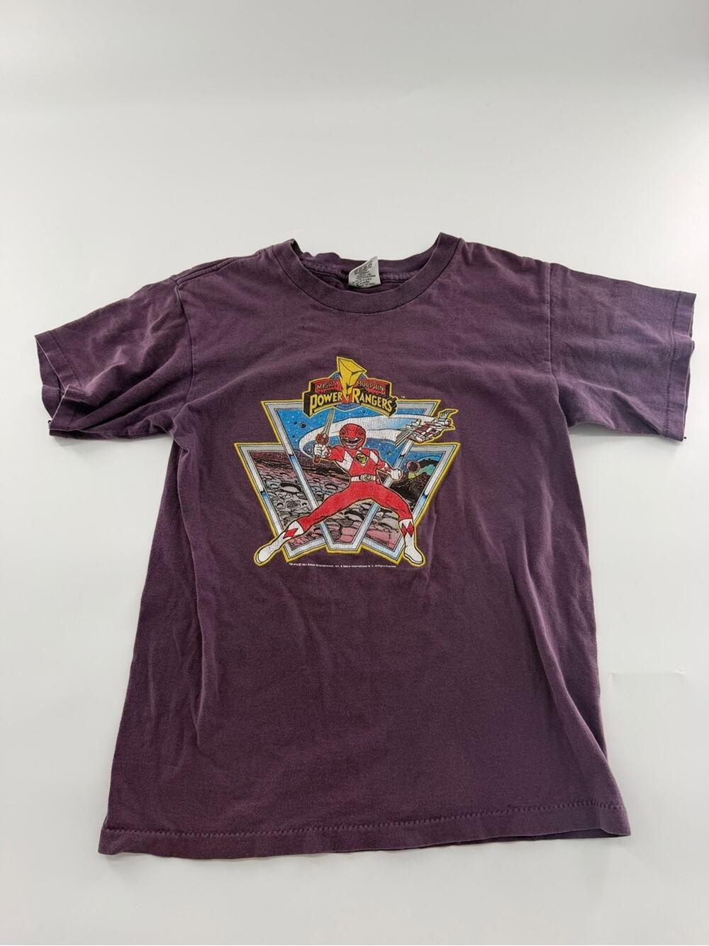 1994 Vintage Power Rangers Boys T Shirt Purple Short Sleeve Kids Made in the USA